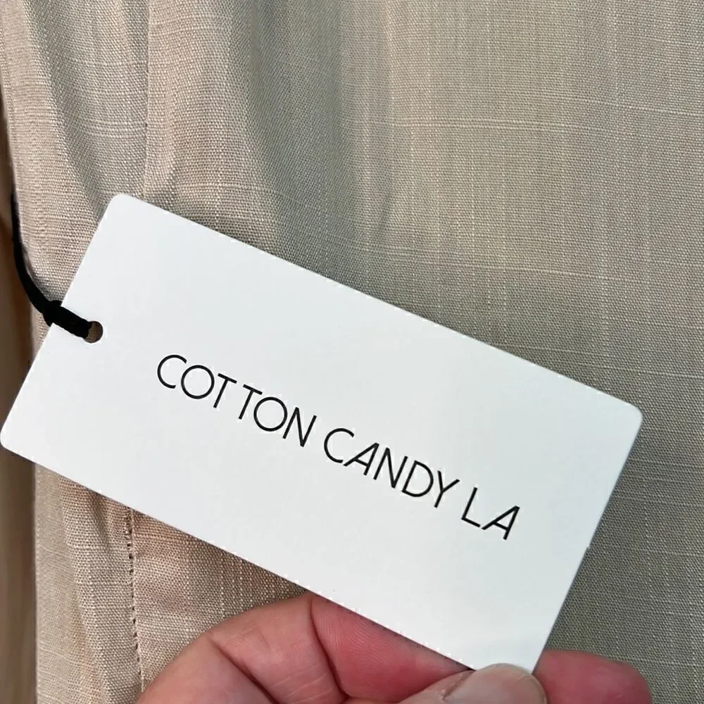 Cotton Candy LA Beige Shirt Dress Small NWT